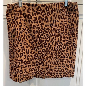 Jones New York Signature Women Animal Brown Corduroy Skirt Size 10
